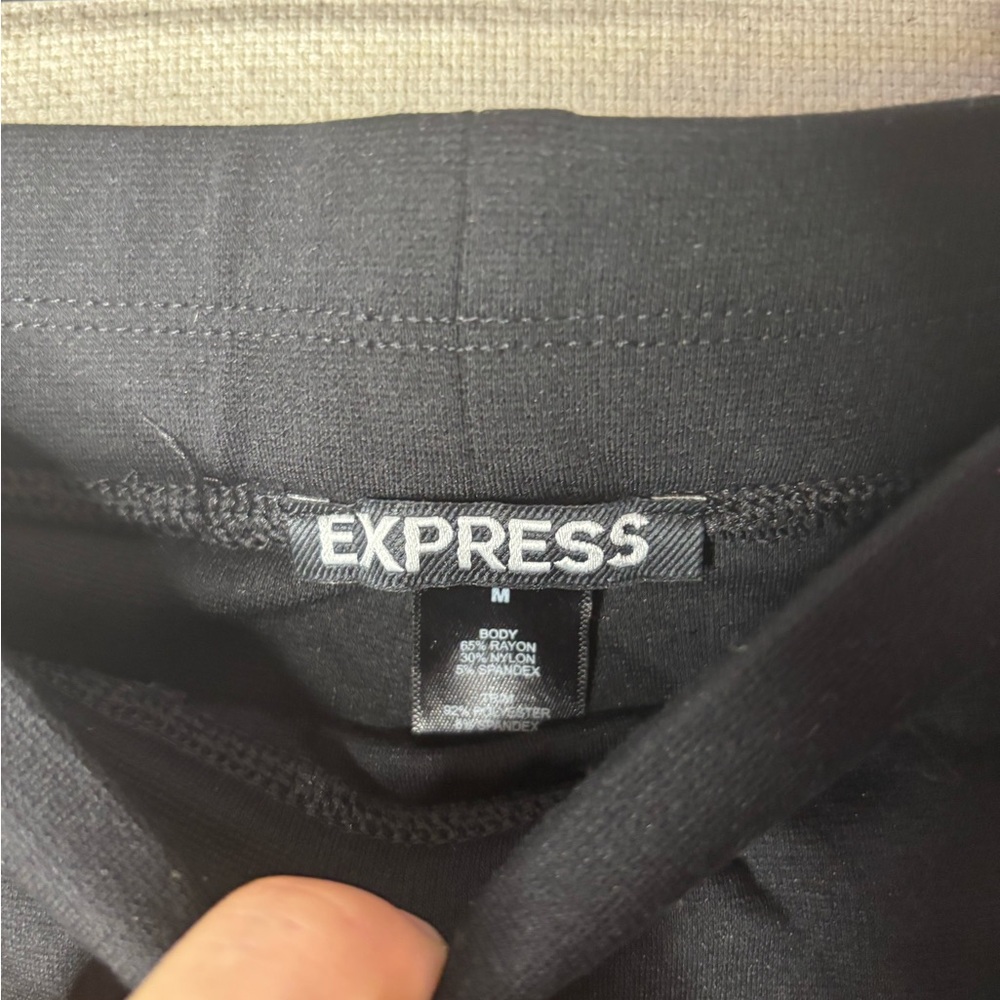 Express Women’s Medium Black Leather Patch Pants - image 3